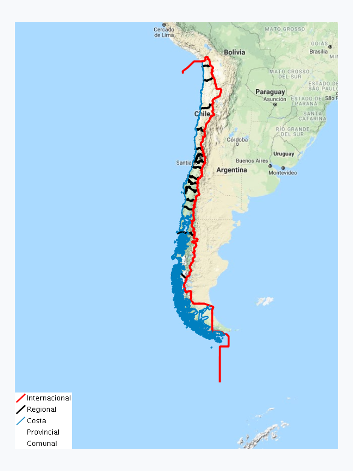 División Administrativa de Chile 2019 a nivel Comunal